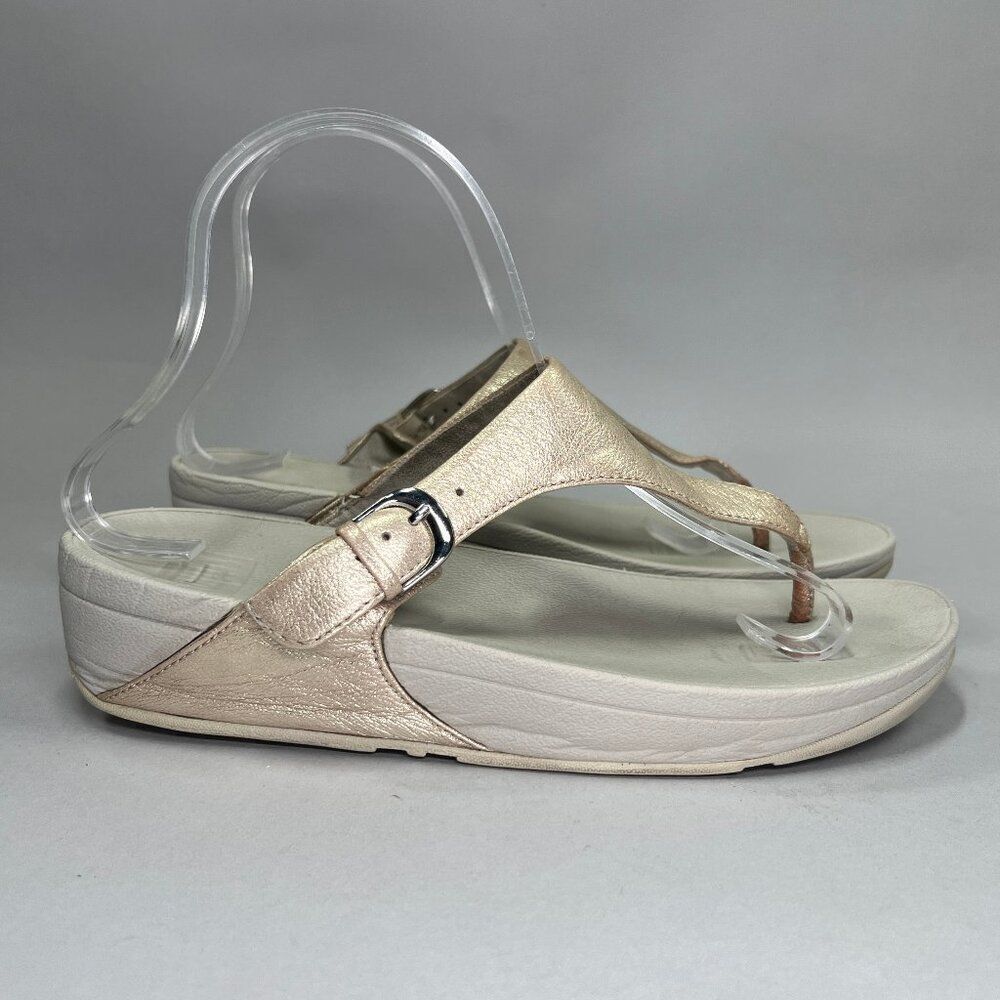 FitFlop Women's Size 8 LuLu‎ Metallic Leather Toe-Post Sandals